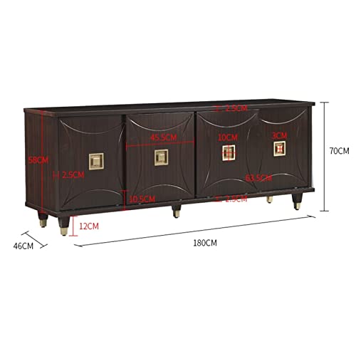 LUNIZ Modern TV Stand 70.8 Inch Modern TV Stand with Brass Handles Entertainment Media Center Console TV Media Console with Sliding Doors Storage Cabinets