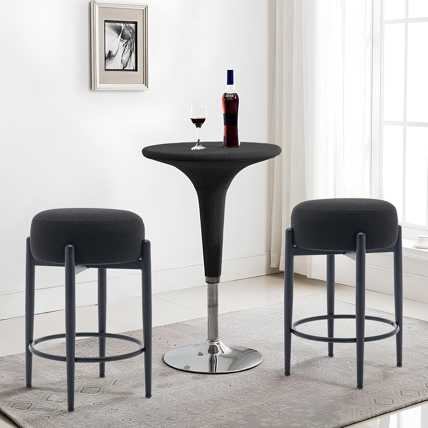 COLAMY Modern Bar Stools Set of 2, 24