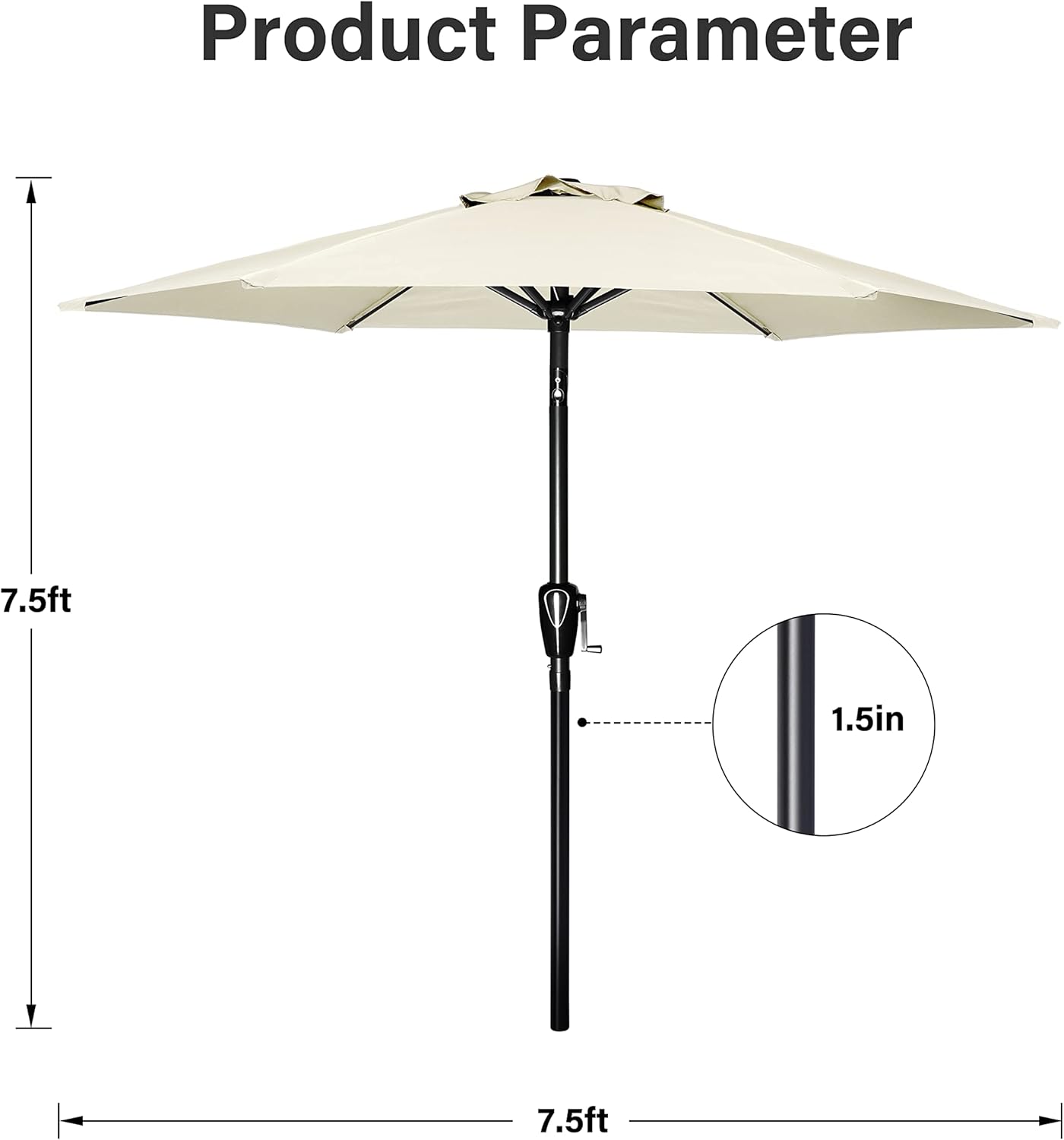 Simple Deluxe 9' Patio Umbrella Outdoor Table Market Yard Umbrella with Push Button Tilt/Crank