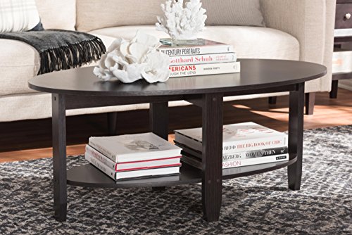 Baxton Studio Brandis Coffee Table, Wedge Dark Brown