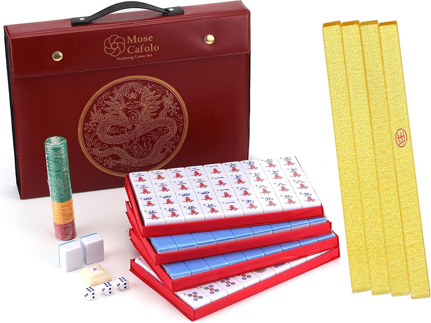 Mose Cafolo Chinese Mahjong Set X-Large 146 Numbered Melamine 1.5