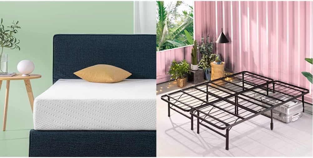 ZINUS 8 Inch Cooling Essential Foam Mattress and SmartBase Metal Mattress Foundation Set / Bed and Mattress Set / No Box Spring Needed / Mattress in a Box, Full