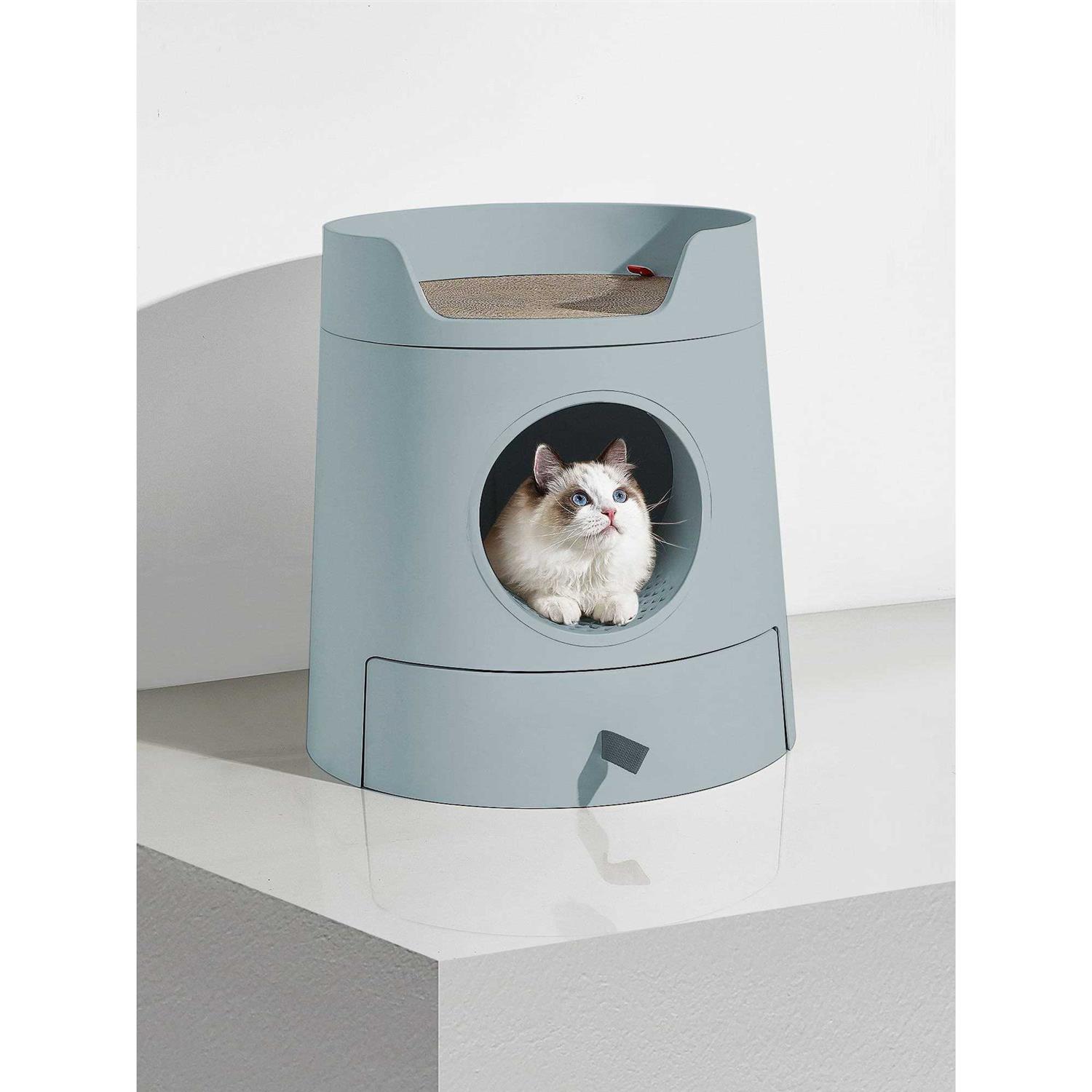 Michupet XL Castle 2-in-1 Cat Litter Box with Scratch Basin - Pet Supplies online store