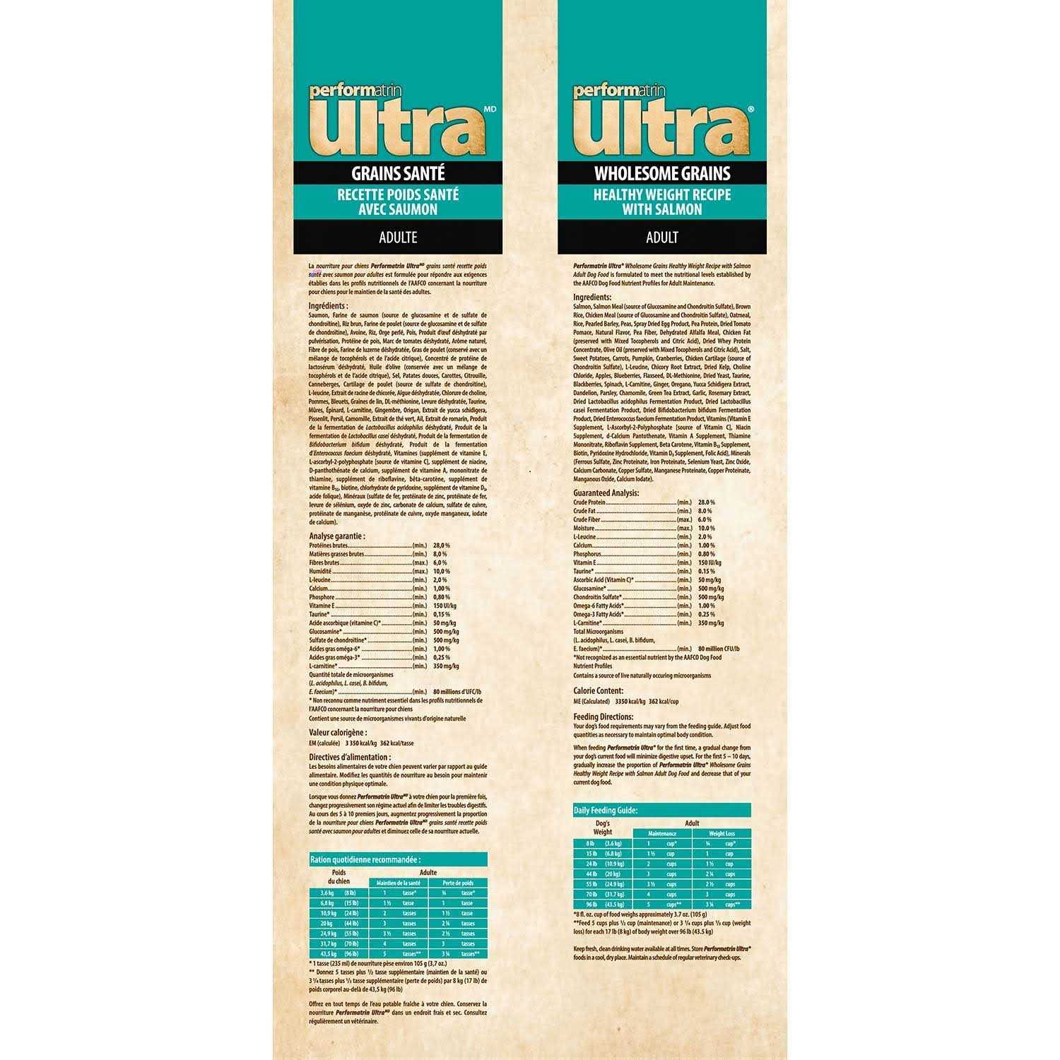 Performatrin Ultra Wholesome Grains Healthy Weight With Salmon Adult Dry Dog Food - Pet Supplies online store