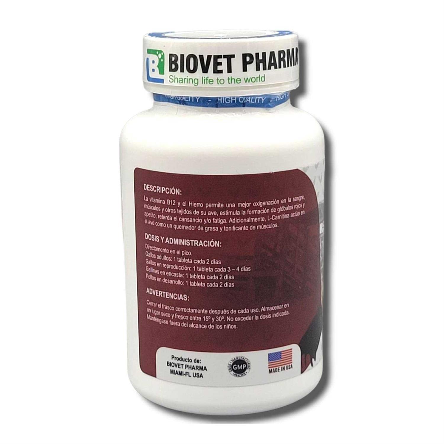 Super b12 5500 100 tab con Hierro,LUVAROBLLC L -Carnitina Vitamin for Rooster - Pet Supplies online store