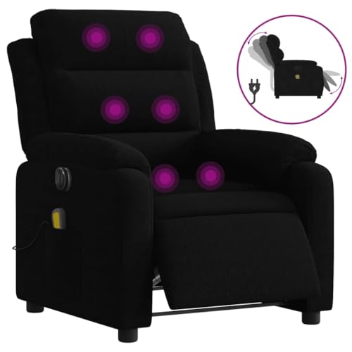 Electric Massage Recliner Chair Black Velvet,Premier Electric Massage Recliner: Ultimate Relaxation and Comfort Armchairs Recliner Sleeper Chairs for Living Room
