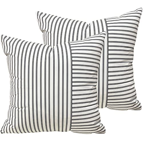 Gray and White Stripe Pillow Covers 12
