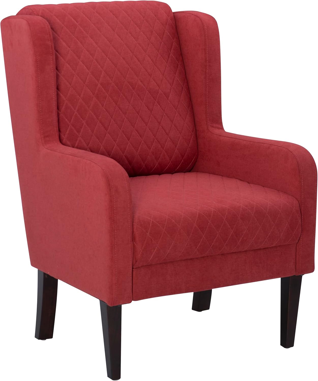 Powell Brick Red Glenn Wingbacked Accent Chair with Quilted Seat