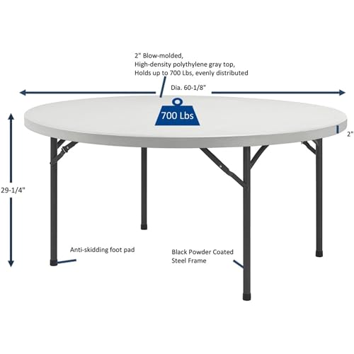 Lorell Banquet Folding Table - Round Top x 60