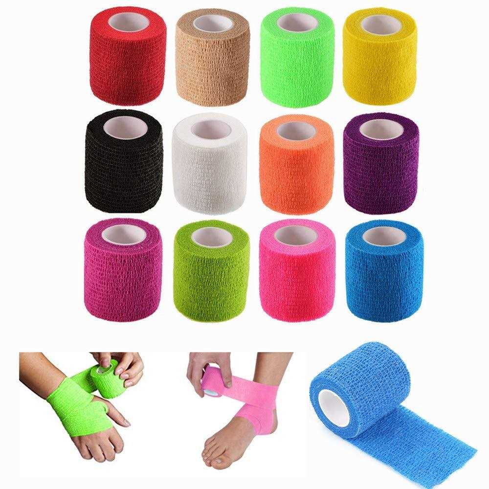 12 Pack Self Adhesive Bandage Wrap Vet Wrap for Pets Stretch Self Adherent Tape for Athletic Sports Wrist and Ankle - Pet Supplies online store