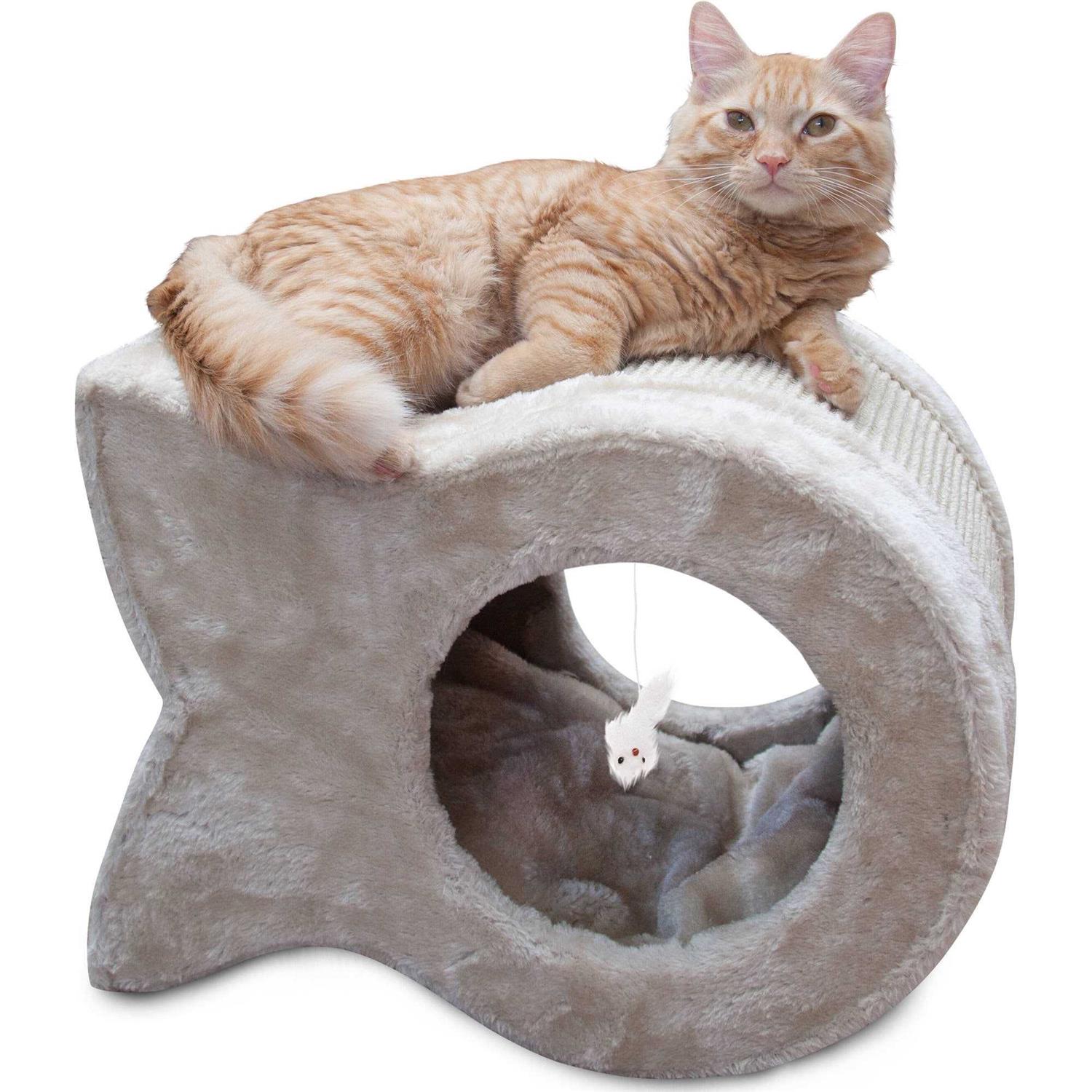 Majestic Pet Kitty Cave Cat Scratcher, Faux Fur and Sisal - Pet Supplies online store
