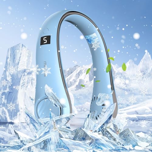Portable Neck Hanging Fan, Hands Free Bladeless Neck Hanging Fans Portable Rechargeable, 360° Surround Wind Wearable Fan with 5-Speeds, Ultra Quiet, Suitable for Home, Office, Outdoor Travel #3