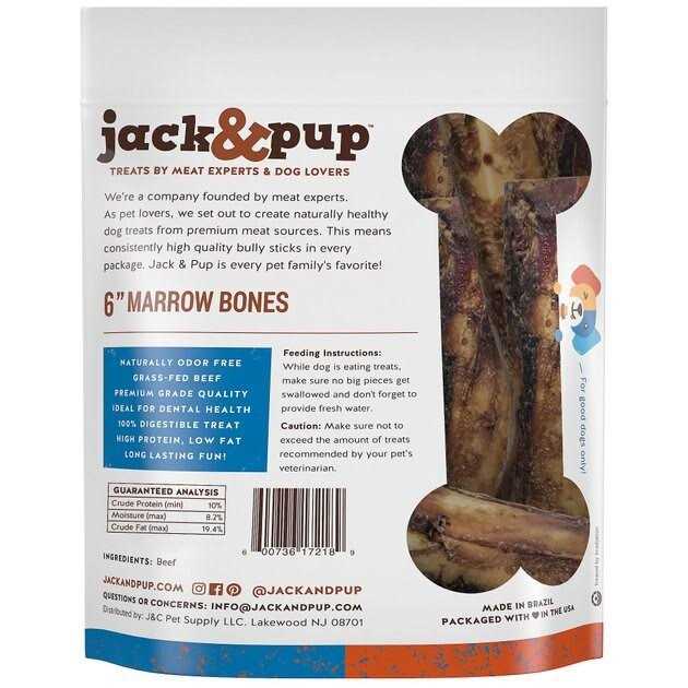 Jack & Pup Roasted Beef Marrow Bone Dog Treats - Pet Supplies online store