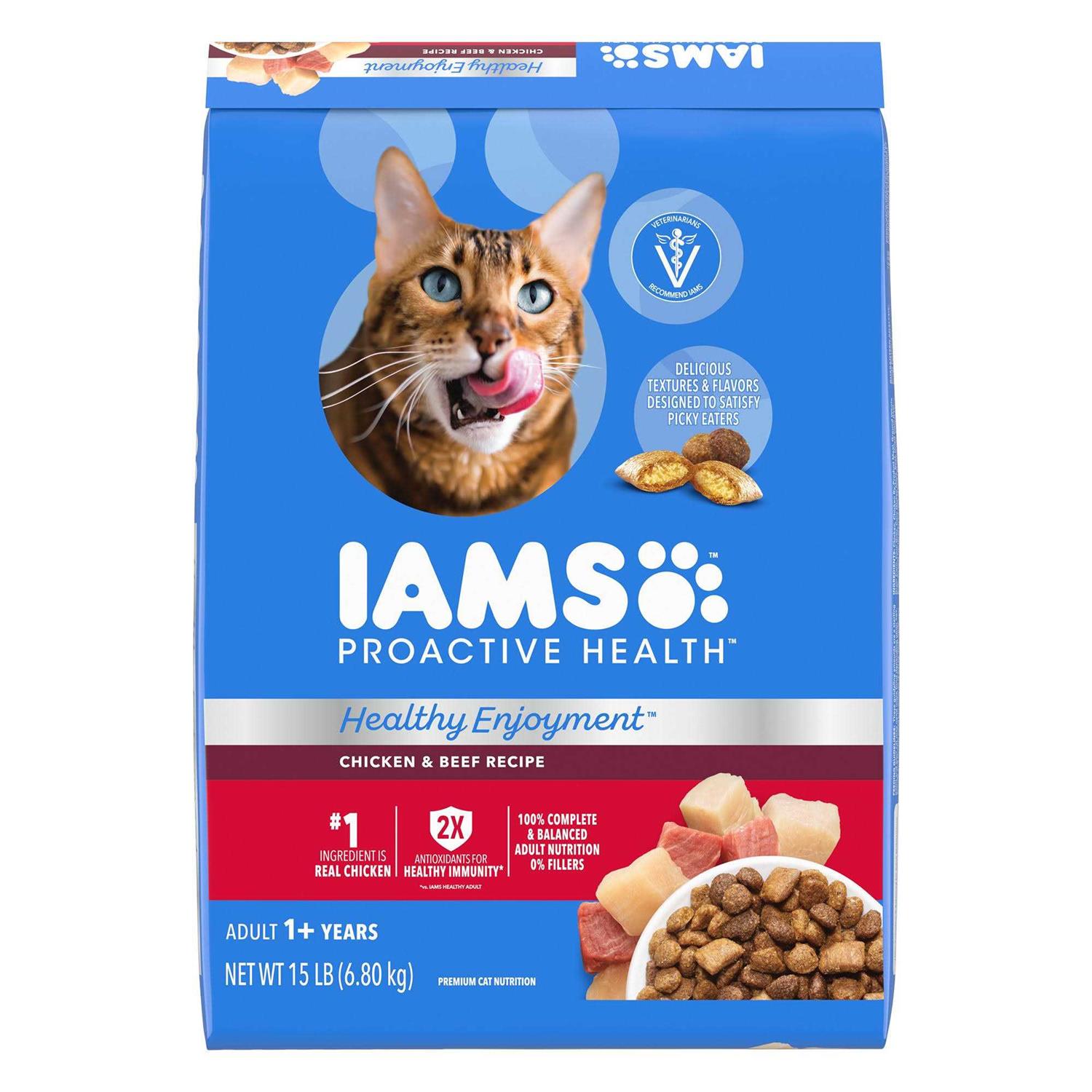 Iams Healthy Enjoyment Chicken & Beef Dry Cat Food - Pet Supplies online store