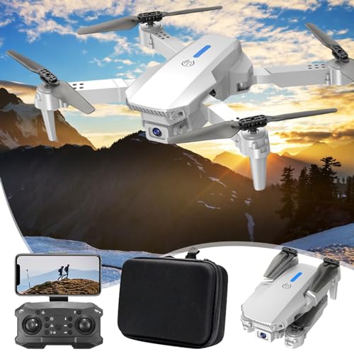 FPV Drone with 1080P HD Camera Remote Control Altitude Hold Headless Mode Start Speed Adjustment Drones Toys Gifts for Kids, Gray