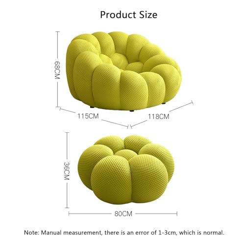 Ultra Comfy Fireside Bubble Sofa: Plush and Supportive for Your Living Room or Office Space(Yellow)
