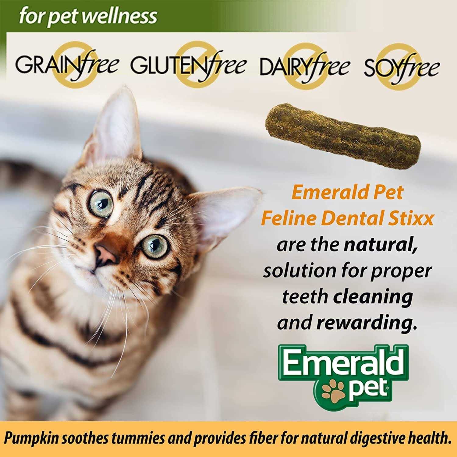 Emerald Pet Feline Dental Stixx Dental Cat Treats Tuna & Pumpkin - Pet Supplies online store