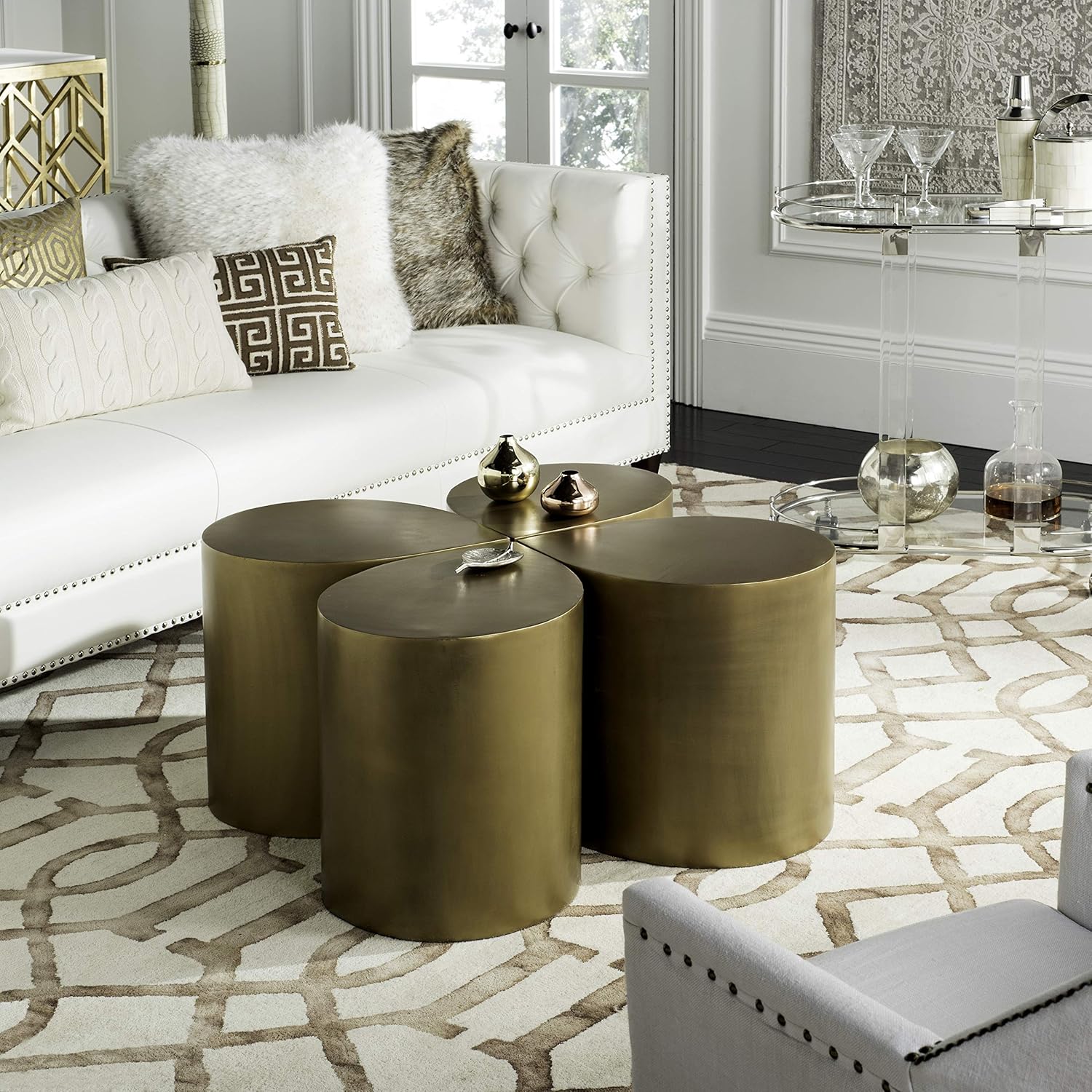Safavieh Tilly Coffee Table, Antique Brass