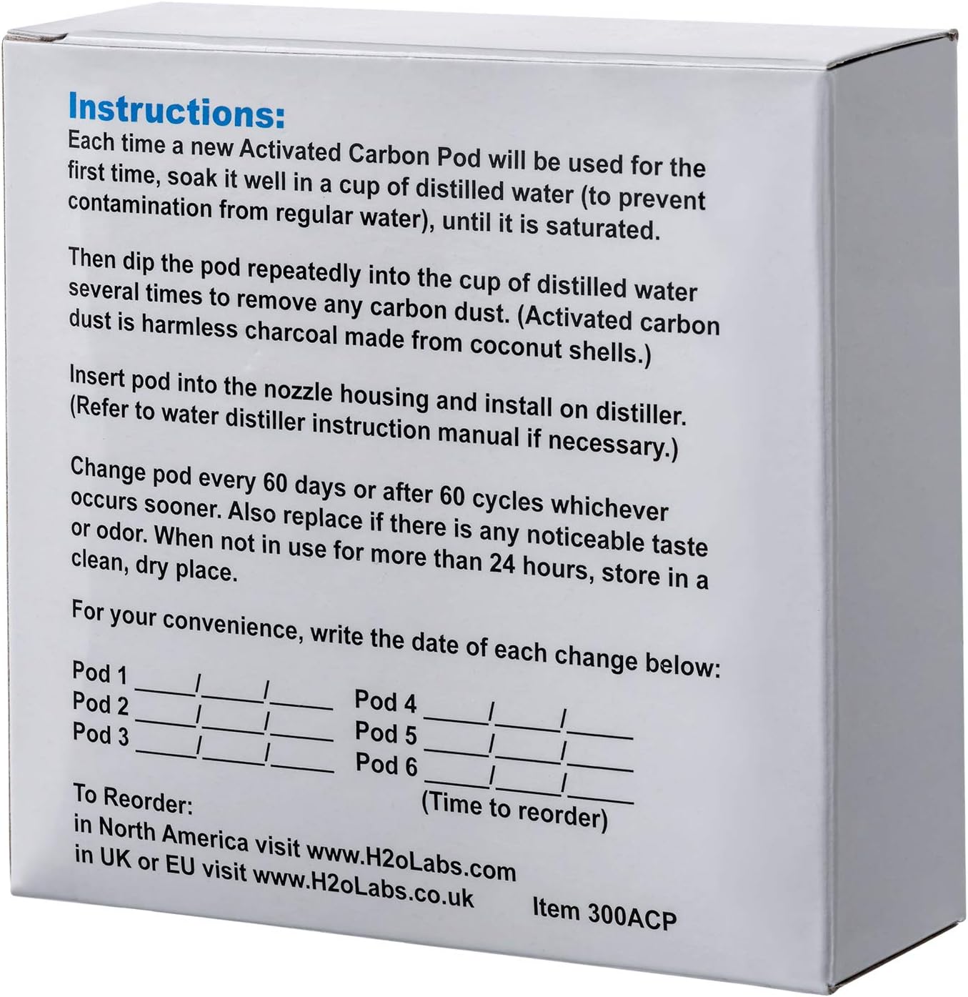 Activated Carbon Pods for Water Distillers, More Activated Carbon and better VOC removal than other brands. (Full Year Supply).