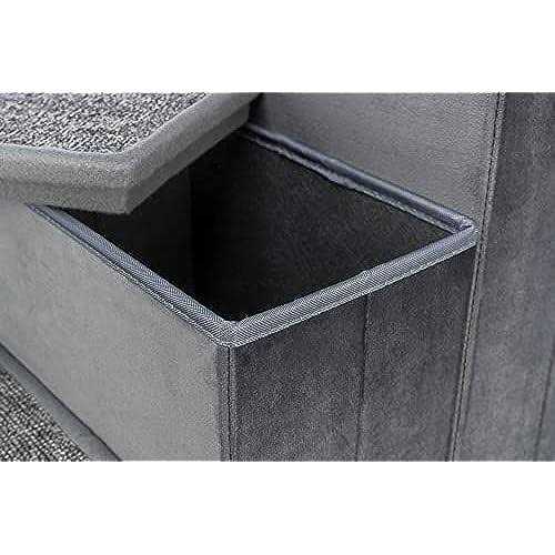 TRIXIE Velour Foldable 3-Step Pet Stairs with Storage - Pet Supplies online store