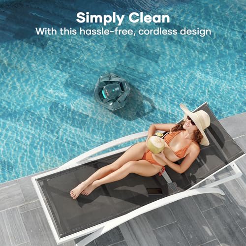 AIPER Cordless Robotic Pool Cleaner, Pool Vacuum with Dual-Drive Motors, Self-Parking Technology, Lightweight, Perfect for Above-Ground/In-Ground Flat Pools up to 40 Feet (Lasts 90 Mins)