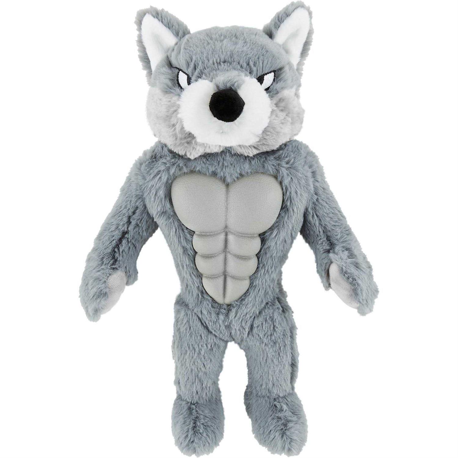 Frisco Wolf Muscle Plush Squeaky Dog Toy - Pet Supplies online store