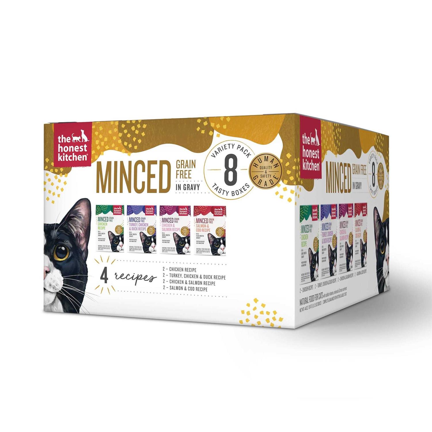 The Honest Kitchen Grain Free Minced in Gravy Wet Cat Food Variety Pack - Pet Supplies online store