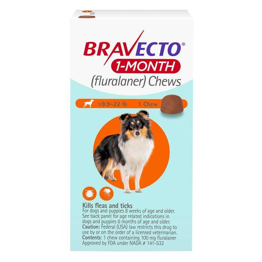 Bravecto 1-Month Chews for Dogs 9.9-22 lbs - Pet Supplies online store