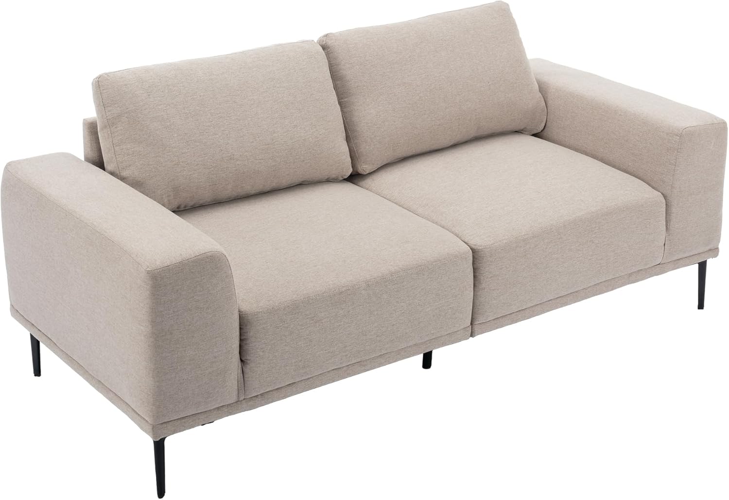 Sofa para sala Large Sofa – 74.8 Inch Linen Fabric Loveseat Couch, Mid-Century Modern Style, Perfect for Living Room, Apartment, Bedroom - Beige Furniture Fluffy Couch