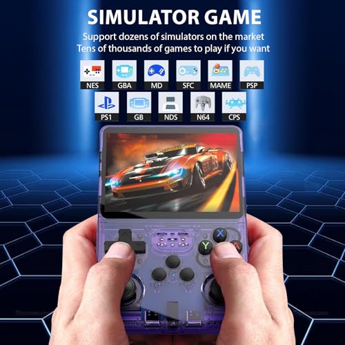 Ugonetend R36s retro Handheld Gaming Console with 32+64G Card 15000+game, Portable Game Consoles Linux System 13+ Emulator 3.5-Inch IPS Screen (white)