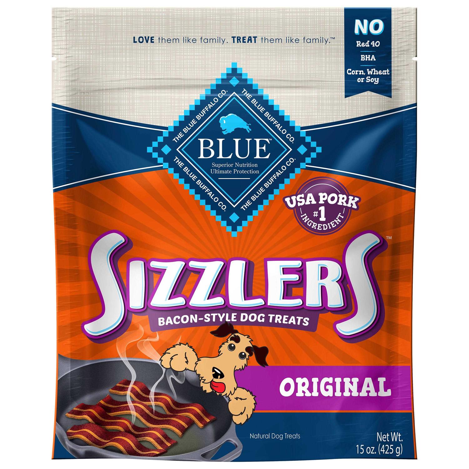 Blue Buffalo Sizzlers Bacon-Style Dog Treats - Pet Supplies online store