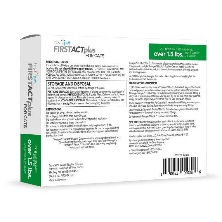 TevraPet FirstAct Plus for Cats Flea and Tick Prevention - Pet Supplies online store