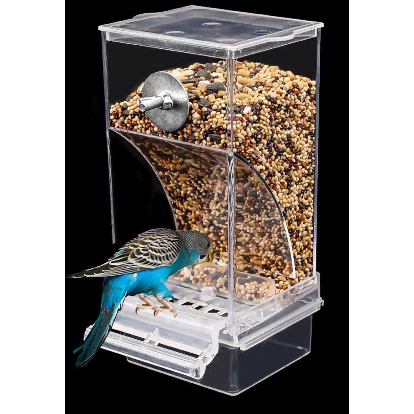 Automatic Bird Feeder,No Mess Bird Feeder,Bird Cage Feeder Bird Cage Accessories for Parakeet Canary Cockatiel Finch - Pet Supplies online store