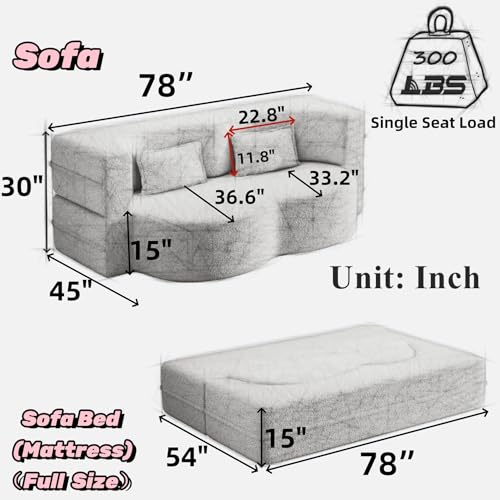 Convertible Floor Sofa Bed, 15