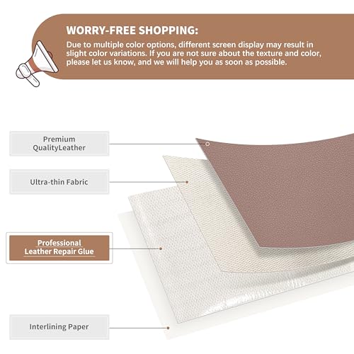 ONine Leather Repair Patch，Self-Adhesive Couch Patch，Multicolor Available Scratch Leather 8X11 Inch Peel and Stick for Sofas, Car Seats Hand Bags Jackets (Light Gray)