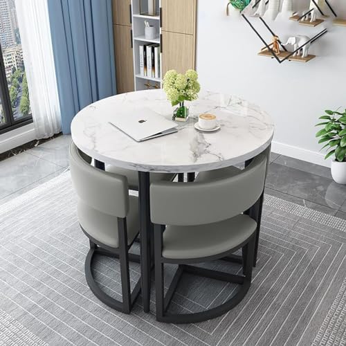 Small Office Reception Room Club Table and Chair Set Reception Table and Chair Combination Negotiation Table Sales Office Shops Meetings Small Round Tables Office Conference Tables, 80cm,A3