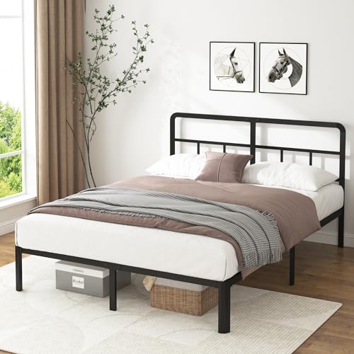 14 Inch Twin Metal Bed Frame with Rounded Corners Legs,Heavy Duty Steel Slats Platform Bed,No Box Spring Needed,Noise Free,Non-Slip,Easy Assembly