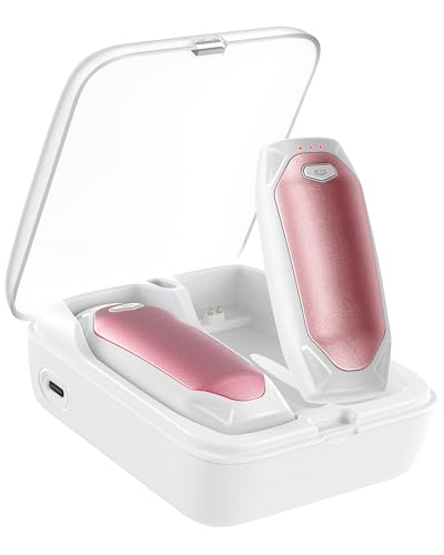 Kesguar Hand Warmers Rechargeable - 2 Pack 14000mAh AI Electric Hand Warmers with Charging Case, Magnetic 2 in 1 Pocket Handwarmers, Portable Heater Gifts for Women/Men/Christmas/Golf/Camping/Hunting