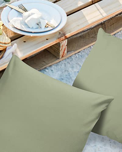 ALAGEO Outdoor Waterproof Pillow Covers for Patio Furniture Pure White Decorative Throw Pillow Cover Solid Color Pillowcases Set of 2 Cushion Case for Sofa Couch Chair Home Decor 26x26 inch x 2pcs