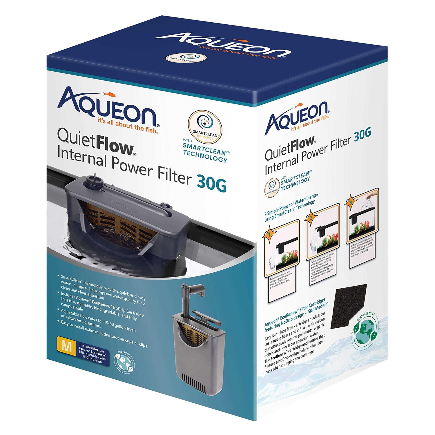 Aqueon QuietFlow SmartClean Internal Power Filter - Pet Supplies online store