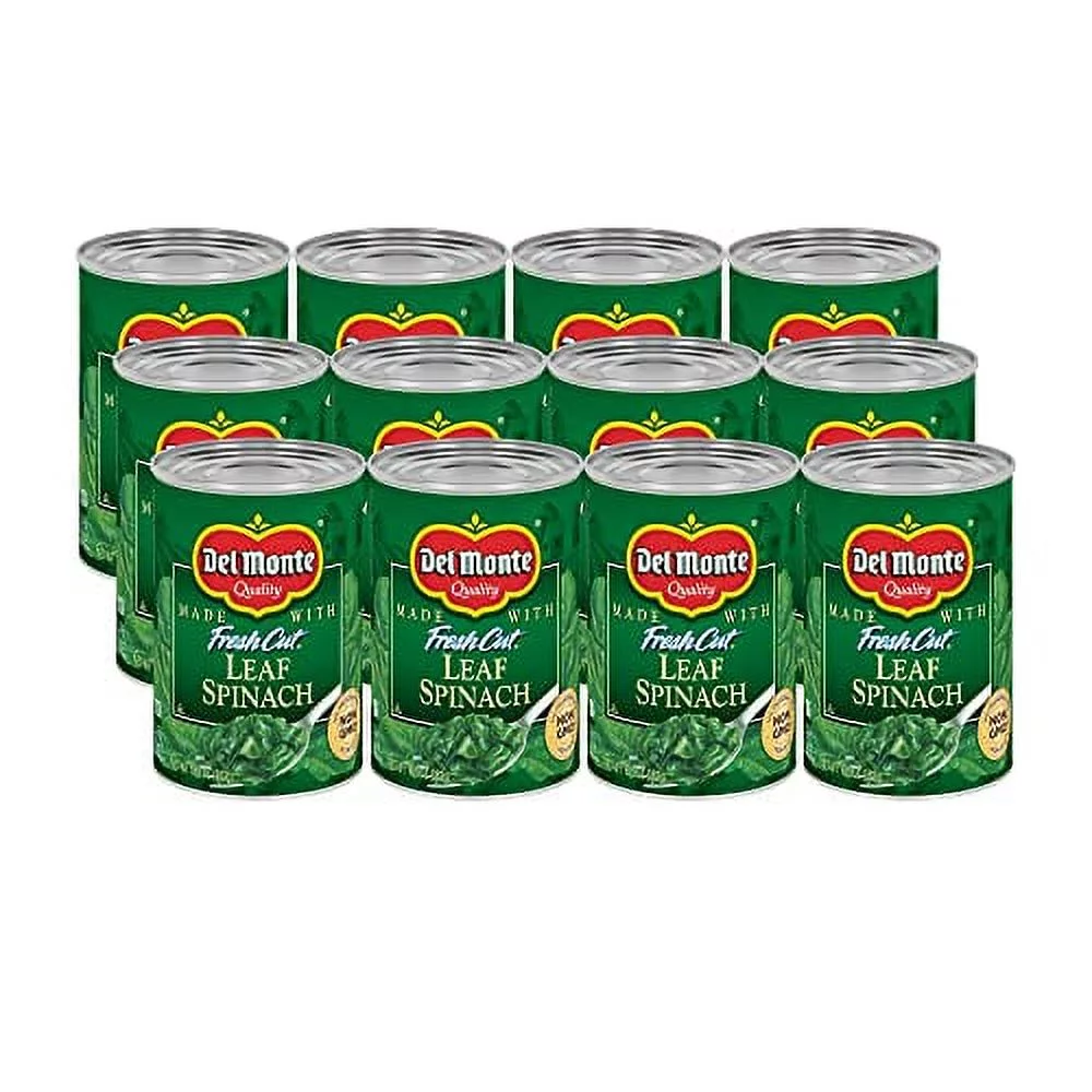 Del Monte Canned Fresh Cut Leaf Spinach, 13.5 Ounce (Pack of 12)