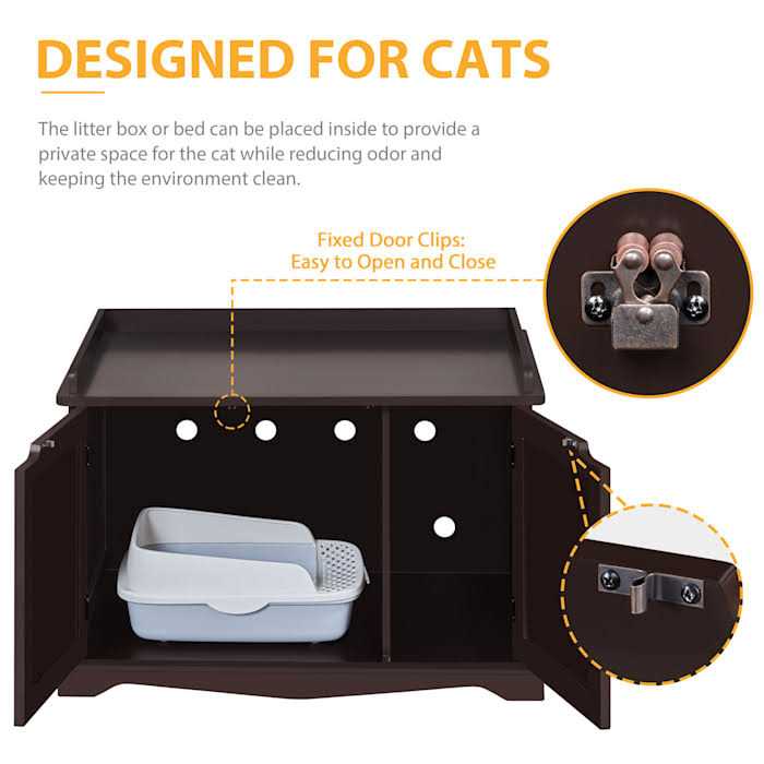 Topeakmart Decorative Espresso Furniture Hidden Washroom Cat Litter Box - Pet Supplies online store