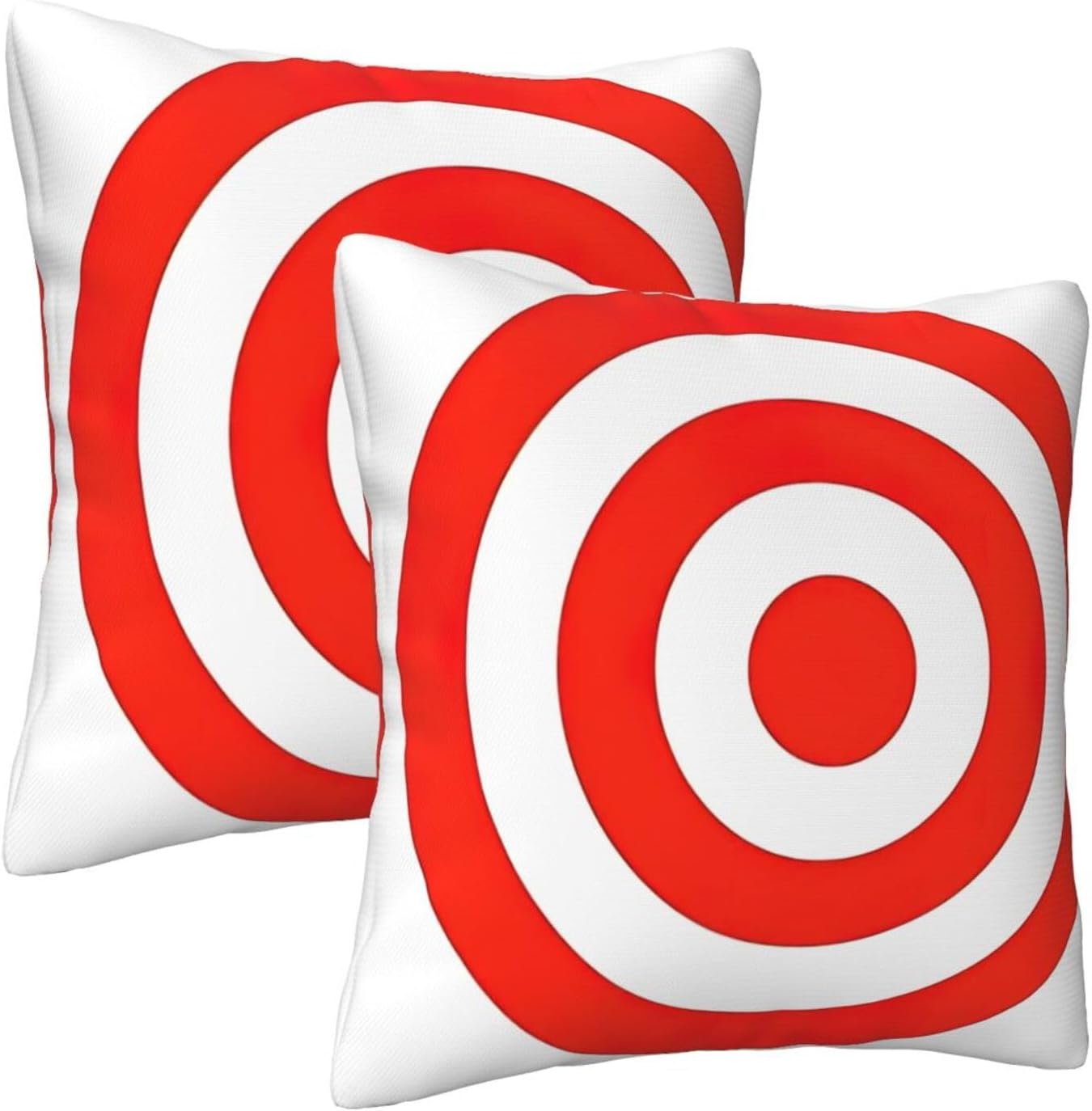 Design Target Throw Pillow Cover Square Pillowcase for Couch Sofa Bed Living, Pillow Inserts Not Included, 2 Pcs