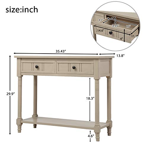 Knocbel Console Table with 2 Drawers, 35.4