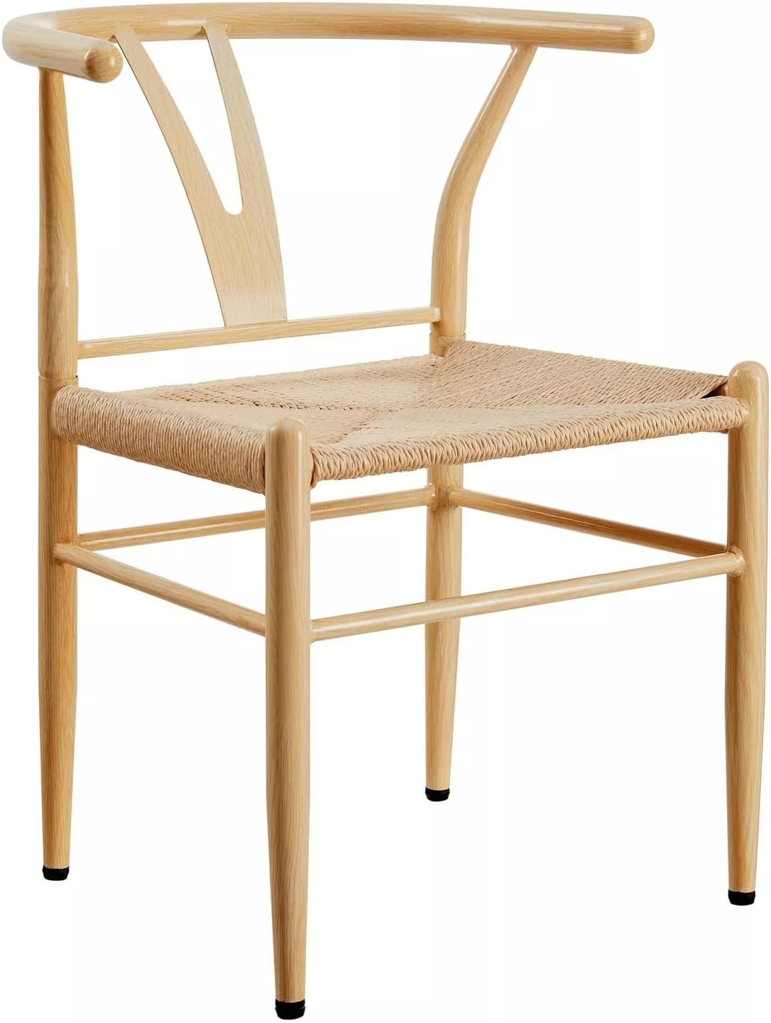 VcJta Wooden Dining Chair Set of 2 Light Natural Wood Indoor Curved Backrest for Stability Home Furniture