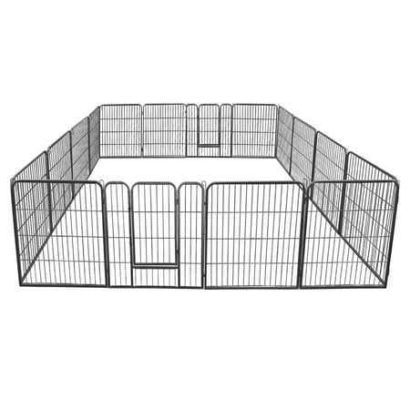 Zenstyle 32 inch Height Foldable Metal Exercise Pen Multiple Shape Pet Playpen 16 Panel Dog Kennel - Pet Supplies online store