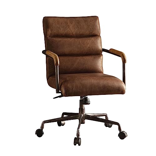 ergonomic office chair Light Luxury Retro Executive Seat, Office Chair wn Antique Slate Top Grain Leather Swivel Seat with Adjustable Height, Lift Swivel Computer Chair Furniture (A B)