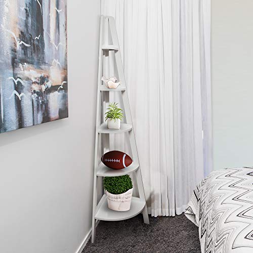 Casual Home Solid Wood Bookcase Corner Display Shelf Freestanding Storage Stand, 38.75