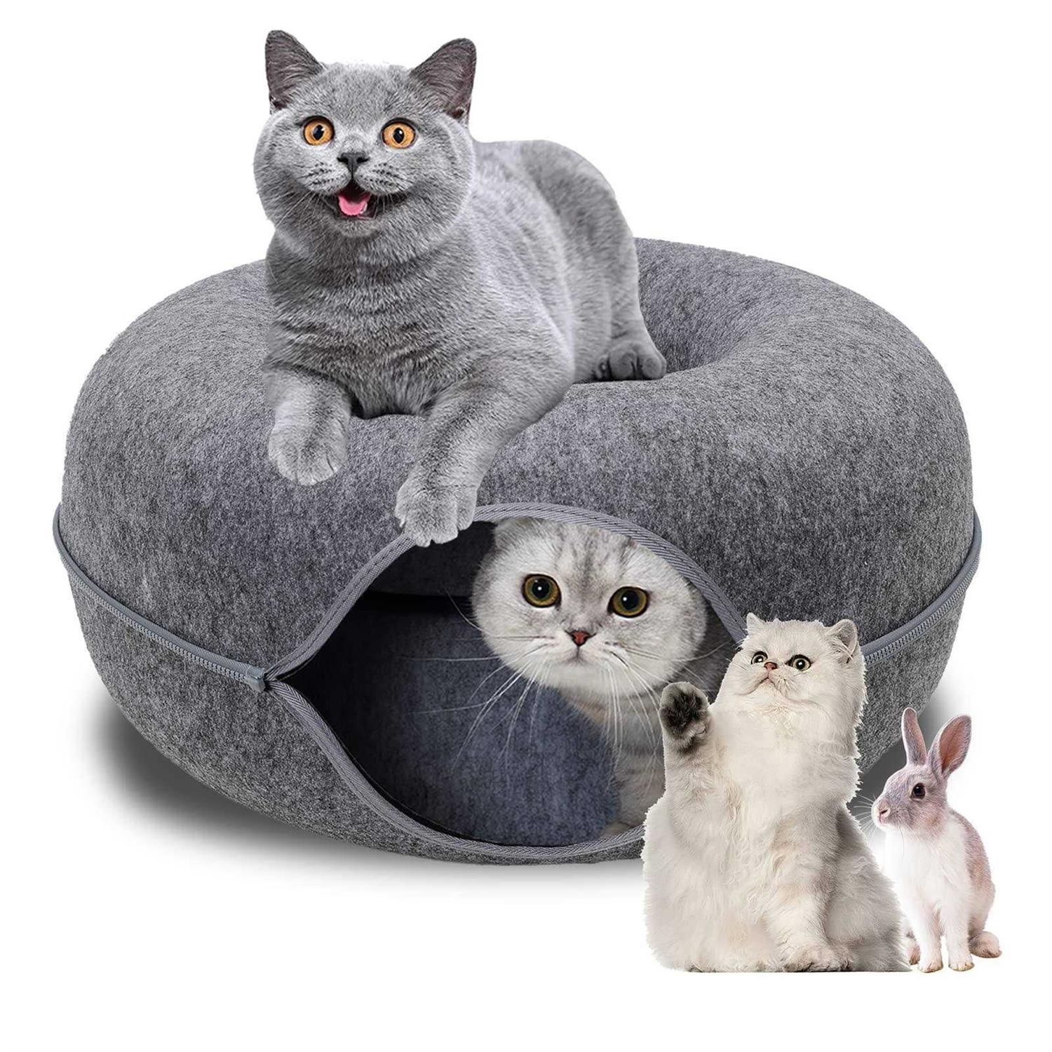 Cat Tunnel Bed, Cat Tunnel, Jia Xi Indoor Cat Hideout, Indoor Cat Tunnel for Cats, Large Indoor Cat Condo and Cat Cave - Pet Supplies online store
