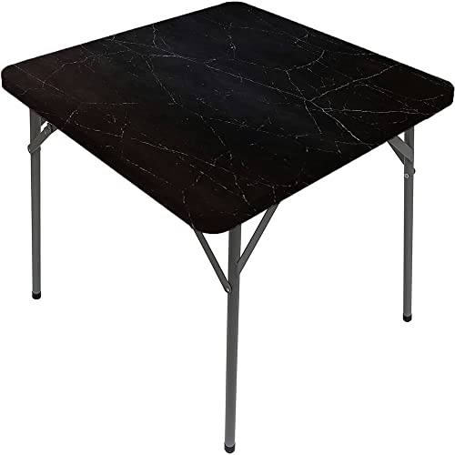 Marble Square Table Cove, Marble Style Texture, Elastic Edge, Can Wipe Indoor/Outdoor Dining Table Cover, Fit for 55